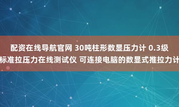 配资在线导航官网 30吨柱形数显压力计 0.3级标准拉压力在线测试仪 可连接电脑的数显式推拉力计
